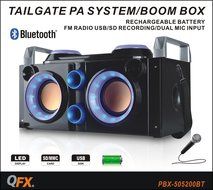 QFX PBX-505200BTBL Portable Bluetooth Party PA System/Boombox - Blue