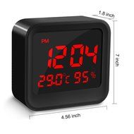 BonyTek Multifunctional Mute Digital Clock Thermometer Hygrometer with 3 Set Alarm Clocks, Brightness Auto-adjustable... N5
