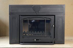 HorseFlame wood burning fireplace insert Matt black N6