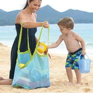 Sand Away Beach Mesh Bag Tote, Tune Up Swim Toys Boating Etc. Stay Away From Sand Mesh Bag (Blue)