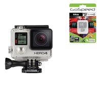 GoPro Hero4 Hero 4 12MP Full HD 4K 30fps 1080p 120fps Built-In Wi-Fi Waterproof Wearable Camera Black Adventure... N98