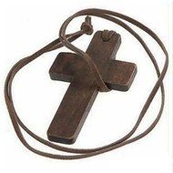 Women Men Fashion Wooden Jewellery Wood Cross Pendant Sweater Decor Necklace New N3