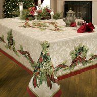 Benson Mills Christmas Ribbons Engineered Printed Fabric Napkins, Set of 4, 19x19