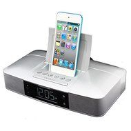 Clock Alarm Radio with Lightning Dock and Lightning Connector, Silver