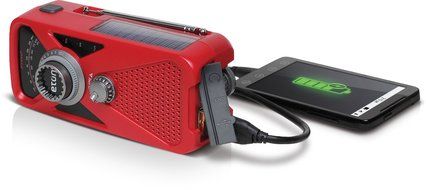 American Red Cross FRX2 Hand Turbine AM/FM Weather Radio with Smartphone Charger - Red (ARCFRX2WXR) N10