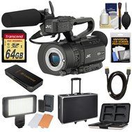 JVC GY-LS300CHU Ultra 4K HD 4KCAM Super 35 Pro Camcorder &amp; Mic Top Handle Audio Unit with 64GB Card + Hard Case... N3