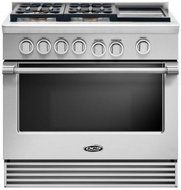 DCS RGV2364GDL 36" Gas Freestanding Range with 4 Burners, Sealed Burner, None Drawer, 5.3 cu. ft. Primary Oven...