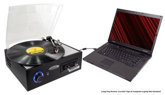 Pyle Turntable Record Player and Pre-Amplifier Package - PTTC4U Multifunction Turntable With MP3 Recording, USB-to-PC... N5