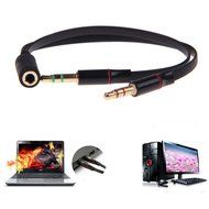 KingTop Headset Splitter Cable 3.5mm Female to 2 Male for PC Computer and Old Version Laptop N2