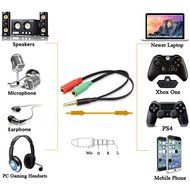 KingTop Headset Splitter Cable 3.5mm Female to 2 Male for PC Computer and Old Version Laptop N4