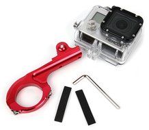 DURAGADGET Ultra-Strong Forged Aluminium Handlebar Mount in Red For GoPro Hero 4 Session, HERO 4, 3+, 3, 2, 1... N3