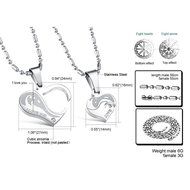 Morenitor[TM]Couple Necklace set Stainless Steel Silver Black Heart Shape Key Matching Set Necklace for Women&#039;s... N29