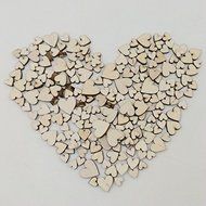 MuLuo 100pcs Sewing Craft Wooden Buttons Heart-shaped Design Buttons without Hole