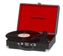 Musitrend Vinyl Record Player Classic Portable Suitcase 3 Speed Stereo Turntable with Built-in Speakers, PC Recorder... N3