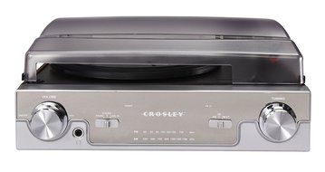Crosley CR6005A-MA Tech Turntable with AM/FM Radio and Portable Audio Ready (Mahogany) N3