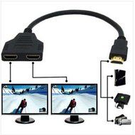 SYS HDMI 1 Male To Dual HDMI 2 Female Y Splitter Cable Adapter HD LED LCD TV N2