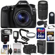 Canon EOS 80D Wi-Fi Digital SLR Camera &amp; EF-S 18-55mm IS STM with 75-300mm III Lens + 64GB + Battery + Case +... N3