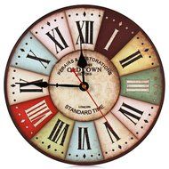 Wood Wall Clock Vintage Quartz Large Wall Watch Roman Numbers European Style N2