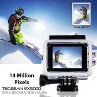 TEC.BEAN EX5000 2.0inch 14MP WIFI Waterproof Action Camera Kit with Accessories (17 Items) - White N12