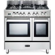 Verona VEFSGE365NDSS 36&quot; Pro-Style Dual-Fuel Range with 5 Sealed Burners, 2 European Convection Ovens, Multi Function...