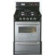 Summit Appliances TNM13027BFKWY 20 Inch Gas Range With Electronic Ignition - Stainless Steel And Black