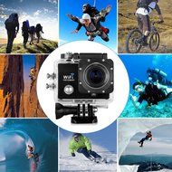 Excelvan Q5 12MP Mini Wifi Action Sports Camera with 2-Inch HD LCD 170 Degree Wide-Angle Lens and Battery (Black) N11