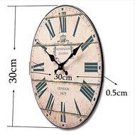 Wood Vintage Wall Clock Shabby Rural Antique Style For Home Office Decor N4