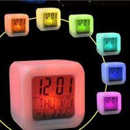 DZT1968&reg; 7 LED Color Temperature Change Square Digital Alarm Clock N2