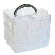 Storage Organizer, Creazy Clear Plastic Craft Beads Jewellery Storage Organizer Tool Box Case (White)