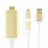 HDMI TV CABLE YSF&reg;6.6 Feet 2 in 1 HDTV TV Cable Adapter 8 Pin + Micro mhl USB to HDMI USB Cable for Samsung Galaxy... N2
