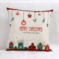 Pillow Cover,Haoricu Vintage ChristmasChristmas Linen Square Throw Flax Pillow Case Decorative Cushion Pillow... N6