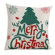 Pillow Cover,Haoricu Vintage ChristmasChristmas Linen Square Throw Flax Pillow Case Decorative Cushion Pillow... N7