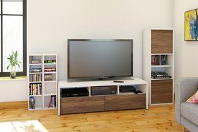 Sereni-T CD/DVD Towers (2) 211006 from Nexera, Black