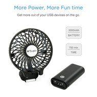 Tiveco Handheld USB Rechargeable Fan - V2 Black N32