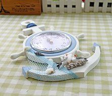 Mediterranean Style Creative Wall Clock Solid Wood Romantic Living Room Bedroom Wall Alarm Clock N2