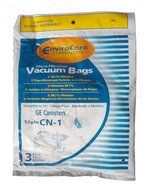 3 GE Canister CN1 CN-1 Vacuum Bags, White Westinghouse Home Cleaning System Vacuum Cleaners, 61980A, 6850, 6851...