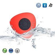 Kekexili Speaker Portable Bluetooth Wireless Silicone IPX4 Waterproof Speaker Bathroom with Suction Cup Red N12