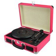 DigitNow! M41O Portable Suitcase Turntable Vinyl Record Player with Built-In Speaker(Orange) N2
