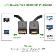 DP to HDMI, Ugreen Displayport DP Male to HDMI Male Audio and Video Cable, Support 1080P, Gold Plated, for Connecting... N7