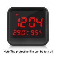 BonyTek Multifunctional Mute Digital Clock Thermometer Hygrometer with 3 Set Alarm Clocks, Brightness Auto-adjustable... N6