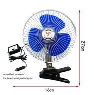 Happykueen 6 Inch 12V Portable Vehicle Auto Car Fan Oscillating Car Truck Cooling Fan For Pets Dogs With Clip... N3