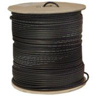 Five Star Cable ETL Listed RG6 18AWG Coaxial Cable, Quad Shielded, Black, Spool, 1000 Ft