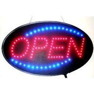 Open LED Sign With Animation and Power (On &amp; off) two Switchs for Business (Red &amp; Blue Neon Lights) by DES by...