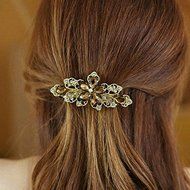 Coffee New Fashion crystal Rhinestone Flower Hair Barrette Clip Hairpin Women Jewelry N3