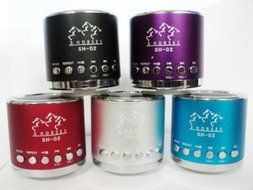 Mini Portable Speaker 3 horses MN 02 with FM (Light Blue)