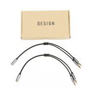 Besign 2-Pack 3.5mm Female to 2 Male Headphone Mic Audio Y Splitter Cable with Separate Headphone / Microphone... N20