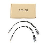 Besign 2-Pack 3.5mm Female to 2 Male Headphone Mic Audio Y Splitter Cable with Separate Headphone / Microphone... N25