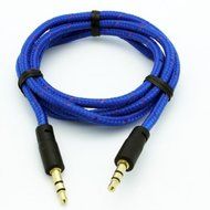 SELNA Blue Tangle Free Braided Wire Car Audio Stereo Aux Cable Auxiliary Adapter for iPad, Air, Pro, Mini - iPhone...