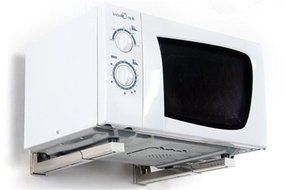Cmple - NEW Microwave Oven/AV Component Wall Mount Bracket (Max weight 77lbs)-Silver