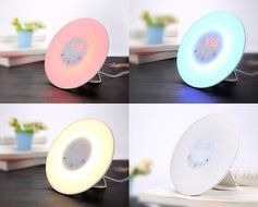 Yun Wake Up Light Sunrise Simulation Alarm Clock Radio, with FM Radio Sounds,Colored Sunrise Simulation N2